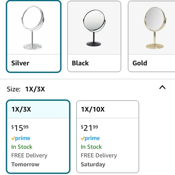 Magnifying Vanity Makeup Mirror 7 Inch, 360°Rotation Double Sided Magnify 1X, 3X - Picture 3 of 5